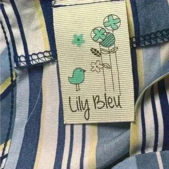 Lily Bleu - White/yellow/blues cold shoulder - romper - Girls size 12 - Picture 5 of 6